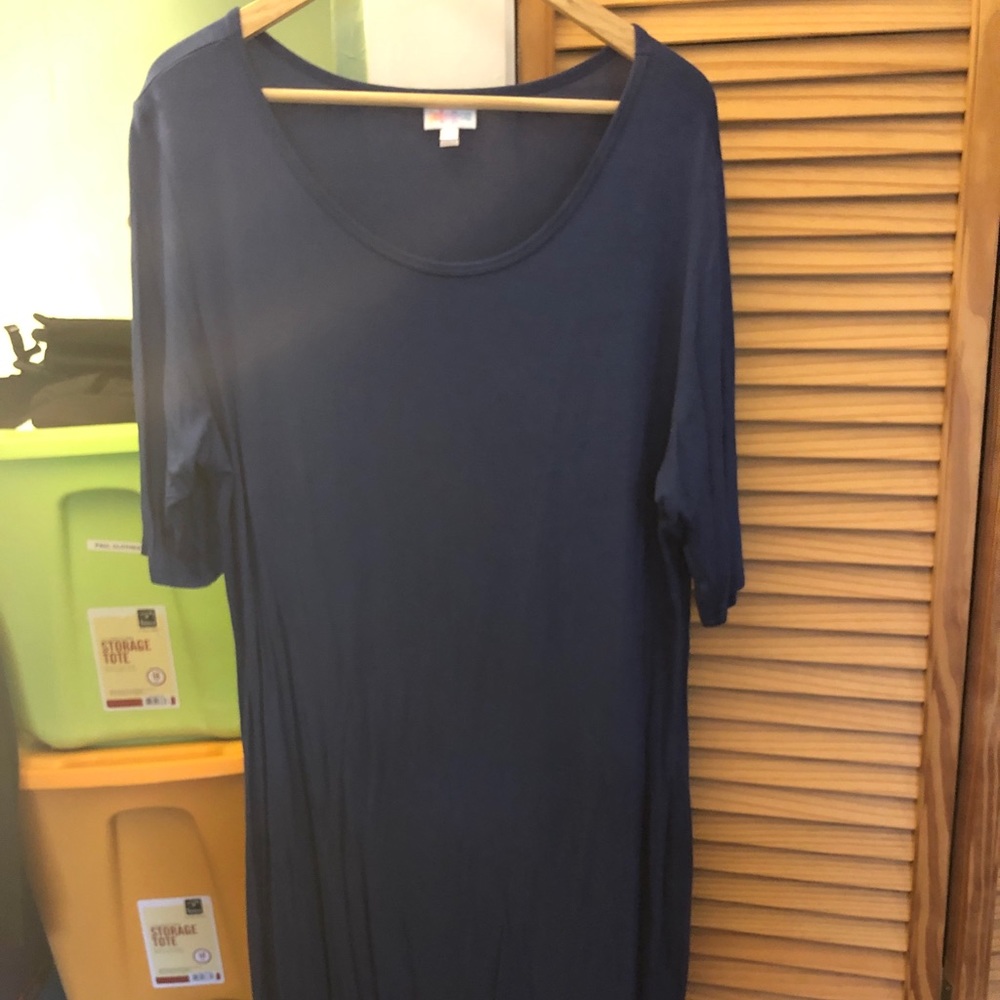 LulaRoe Julia Blue Dress Size 2x